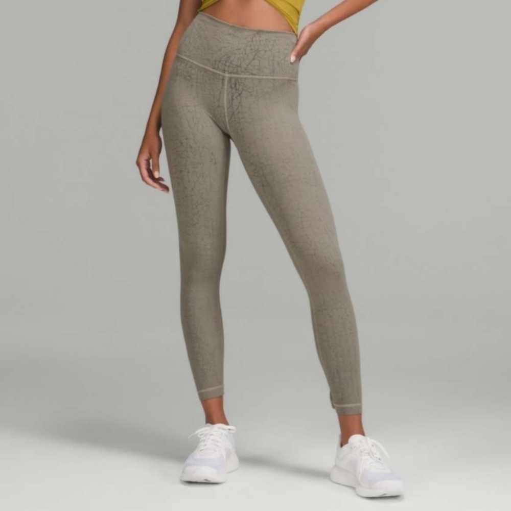 Lululemon Wunder Train High-Rise Tight 25" Thread Dye Rover Black Size 20